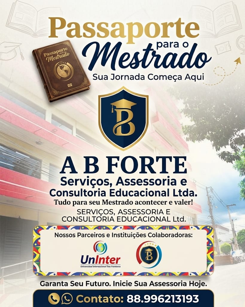 Flyer Passaporte para o Mestrado da AB Forte, em parceria com a UnInter